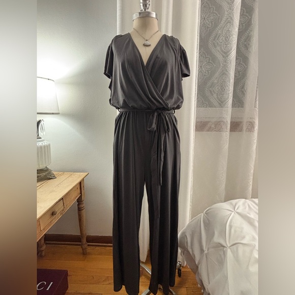 LuLaRoe Pants - LuLaRoe Karen Jumpsuit, Charcoal Grey, L, NWT